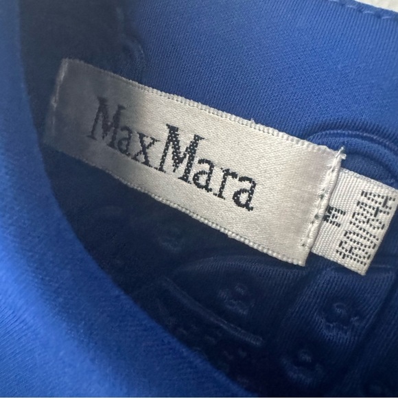 MaxMara Cobalt Blue Long Sleeve Mini Cocktail Dress size Medium - Picture 5 of 10